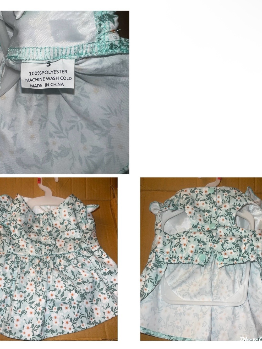 Dog Dress Size Small Floral Mint Green Sundress